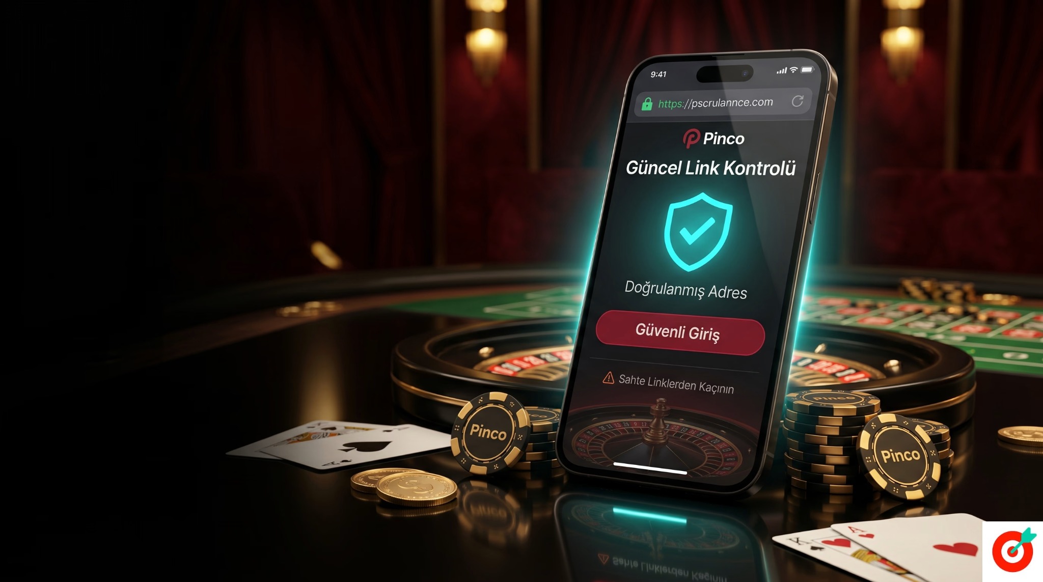 Pinco güvenli giriş ve hesap doğrulama ekranı
